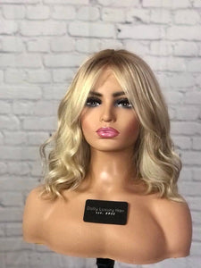 Luxury Honey Platinum Blonde Balayage Highlight 100% Human Hair Swiss 13x4 Lace Front Wig U-Part, 360 or Full Lace Upgrade Available 2021