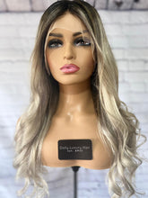 Load image into Gallery viewer, Luxury Cool Ash Blonde Balayage 100% Human Hair Swiss 13x4 Lace Front Glueless Wig Wavy U-Part, 360 or Full Lace Upgrade Available 2021
