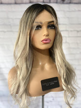 Load image into Gallery viewer, Luxury Cool Ash Blonde Balayage 100% Human Hair Swiss 13x4 Lace Front Glueless Wig Wavy U-Part, 360 or Full Lace Upgrade Available 2021
