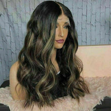 Load image into Gallery viewer, Luxury Remy Ombre Dark Brown 100% Human Hair Swiss 13x4 Lace Front Glueless Wig Bob Balayage Highlight U-Part, 360 or Full Lace Upgrade Available
