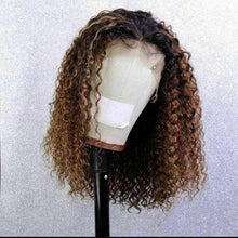 Load image into Gallery viewer, Luxury Kinky Curly Honey Blonde  100% Human Hair Swiss 13x4 Lace Front Glueless Wig U-Part, 360 or Full Lace Upgrade Available
