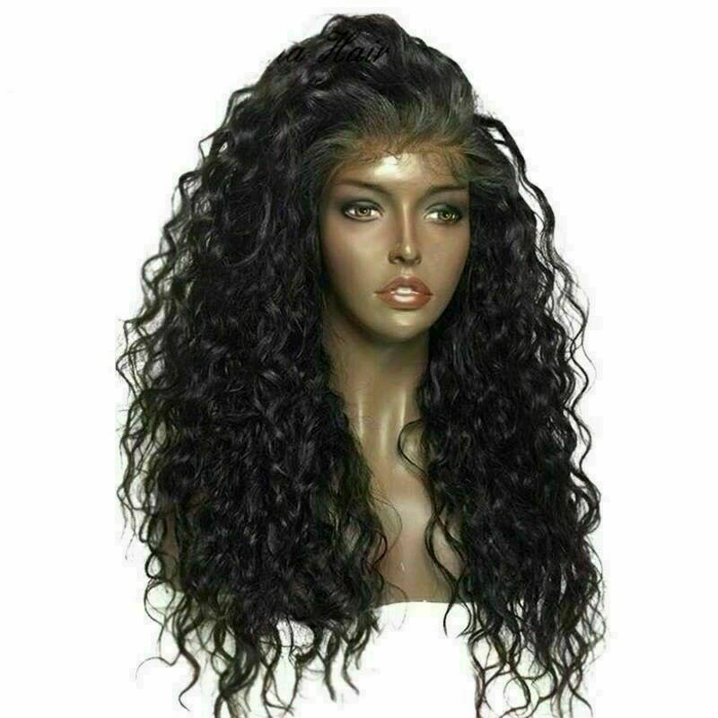 Luxury Natural Curly Black 100% Human Hair Swiss 13x4 Lace Front