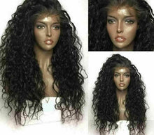 Load image into Gallery viewer, Luxury Natural Curly Black 100% Human Hair Swiss 13x4 Lace Front Glueless Wig Preplucked #1B U-Part, 360 or Full Lace Upgrade Available
