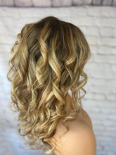 Load image into Gallery viewer, Luxury Caramel Blonde Curly Balayage 100% Human Hair Swiss 13x4 Lace Front Glueless Wig Wavy U-Part, 360 or Full Lace Upgrade Available
