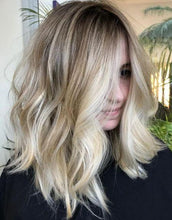 Load image into Gallery viewer, Luxury Ash Blonde Balayage 100% Human Hair Swiss 13x4 Lace Front Glueless Wig Wavy U-Part, 360 or Full Lace Upgrade Available
