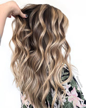 Load image into Gallery viewer, Luxury Caramel Blonde  Curly Balayage 100% Human Hair Swiss 13x4 Lace Front Glueless Wig Wavy U-Part, 360 or Full Lace Upgrade Available
