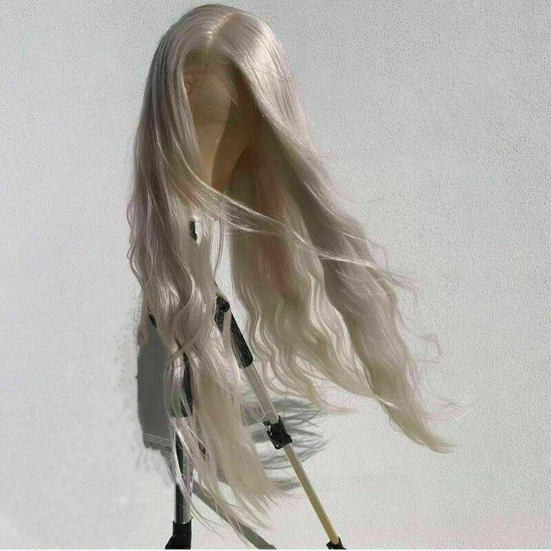Luxury Ice Blonde Platinum White Wavy Transparent 100% Human Hair Swiss 13x4 Lace Front Glueless Wig U-Part or Full Lace Upgrade Available