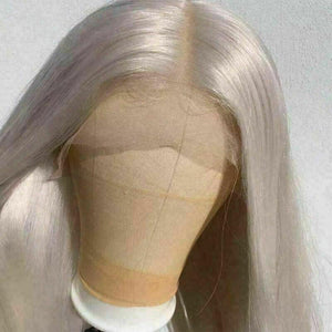 Luxury Ice Blonde Platinum White Wavy Transparent 100% Human Hair Swiss 13x4 Lace Front Glueless Wig U-Part or Full Lace Upgrade Available
