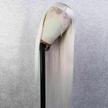 Load image into Gallery viewer, Luxury Remy Ice Blonde White Transparent 100% Human Hair Swiss 13x4 Lace Front Glueless Wig U-Part, 360 or Full Lace Upgrade Available
