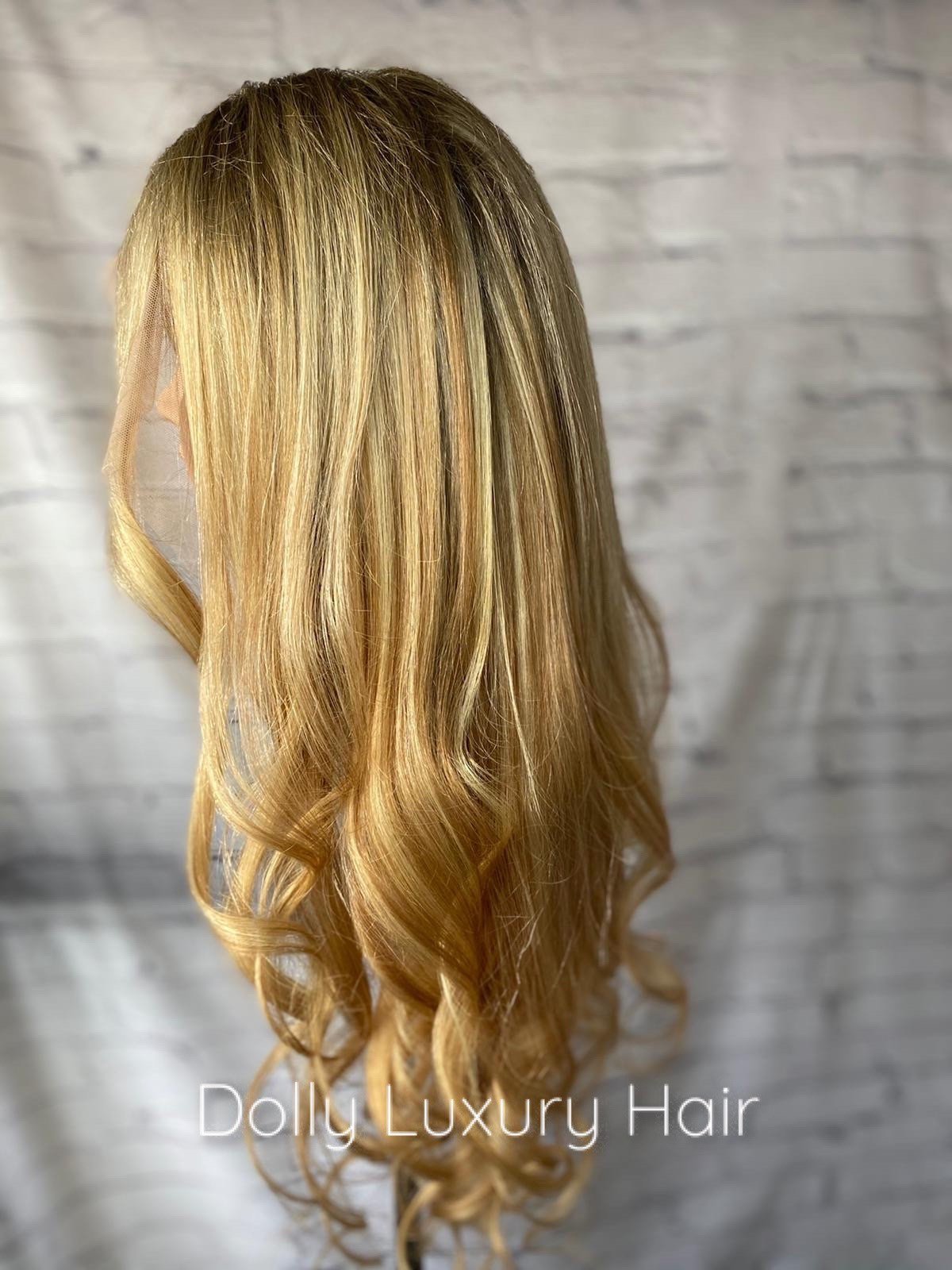 Luxury Balayage Highlight Light Golden Blonde Honey 100% Human