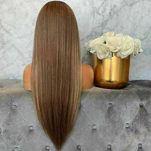 Luxury Remy Light Brown Ash Blonde 100% Human Hair Swiss 13x4 Lace Front Wig Balayage Highlight U-Part, 360 or Full Lace Upgrade Available