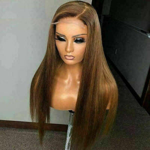 Luxury Special Ash Brown Blonde Remy Straight 100% Human Hair Swiss 13x4 Lace Front Glueless Wig U-Part, 360 or Full Lace Upgrade Available