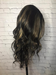 Luxury Darkest Brown Balayage Highlight 100% Human Hair Swiss 13x4 Lace Front Glueless Wig U-Part, 360 or Full Lace Upgrade Available