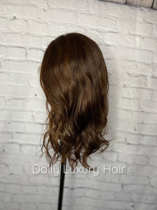 Luxury Chestnut Brown 100% Human Hair Swiss 13x4 Lace Front Glueless Wig U-Part, 360 or Full Lace Upgrade Available