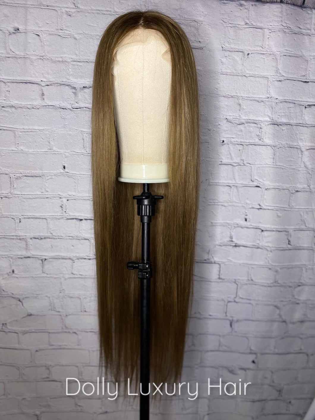 Luxury Honey Brown Blonde 100% Human Hair Swiss Straight 13x4 Lace Front Glueless Wig U-Part, 360 or Full Lace Upgrade Available