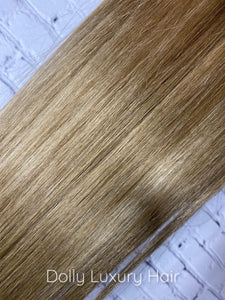 Luxury Honey Brown Blonde 100% Human Hair Swiss Straight 13x4 Lace Front Glueless Wig U-Part, 360 or Full Lace Upgrade Available