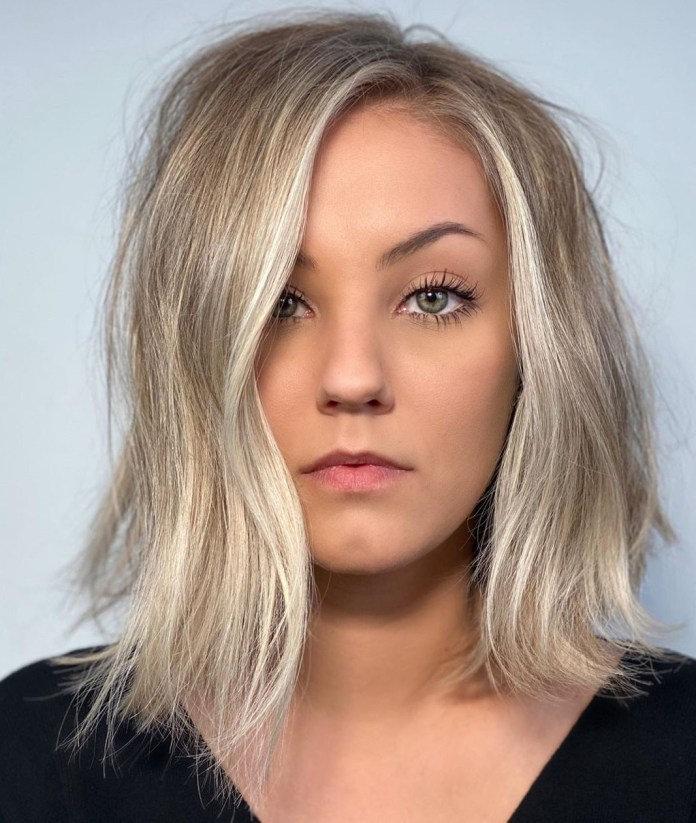 Luxury Platinum Blonde with Lowlights Balayage 100% Human Hair Swiss 13x4 Lace Front Glueless Wig Wavy U-Part, 360 or Full Lace Upgrade Available