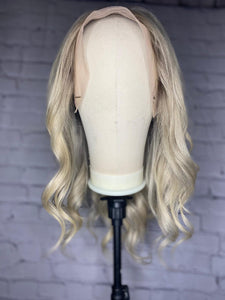 Luxury Balayage Ash Platinum Blonde 100% Human Hair Swiss 13x4 Lace Front Glueless Wig U-Part, 360 or Full Lace Upgrade Available