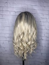 Load image into Gallery viewer, Luxury Balayage Ash Platinum Blonde 100% Human Hair Swiss 13x4 Lace Front Glueless Wig U-Part, 360 or Full Lace Upgrade Available
