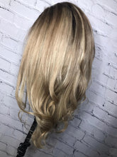 Load image into Gallery viewer, Luxury Light Ash Honey Blonde Brown Balayage Highlight 100% Human Hair Swiss 13x4 Lace Front Wig U-Part, 360 or Full Lace Upgrade Available
