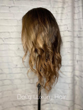 Load image into Gallery viewer, Luxury Caramel Blonde Balayage Highlight 100% Human Hair Swiss 13x4 Lace Front Glueless Wig U-Part, 360 or Full Lace Upgrade Available
