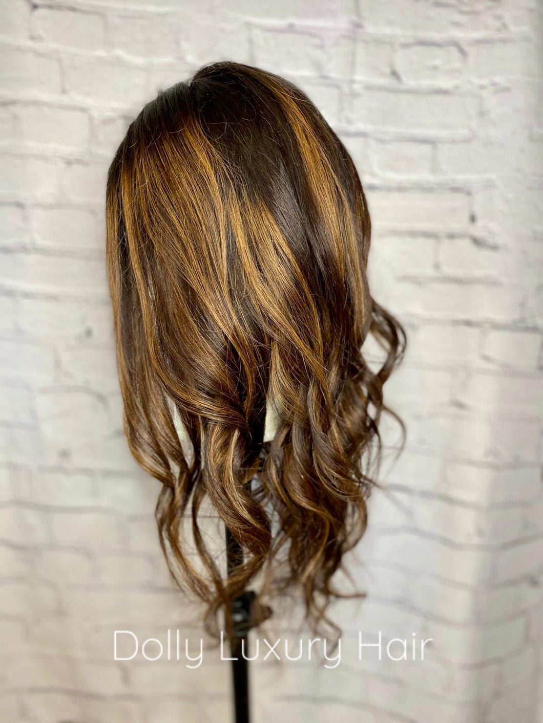 Luxury Caramel Mocha Brown Balayage Highlight 100% Human Hair Swiss 13x4 Lace Front Glueless Wig U-Part, 360 or Full Lace Upgrade Available