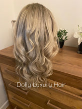 Load image into Gallery viewer, Luxury Balayage Highlight Ash Blonde 100% Human Hair Swiss 13x4 Lace Front Glueless Wig Wavy  U-Part, 360 or Full Lace Upgrade Available
