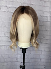 Load image into Gallery viewer, Luxury Balayage Highlight Brown Ash Blonde 100% Human Hair Swiss 13x4 Lace Front Glueless Wig  U-Part, 360 or Full Lace Upgrade Available
