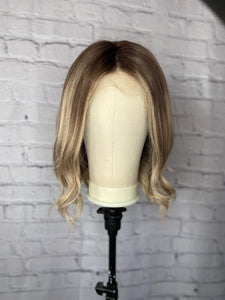 Luxury Balayage Highlight Brown Ash Blonde 100% Human Hair Swiss 13x4 Lace Front Glueless Wig  U-Part, 360 or Full Lace Upgrade Available