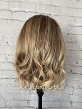 Load image into Gallery viewer, Luxury Balayage Highlight Brown Ash Blonde 100% Human Hair Swiss 13x4 Lace Front Glueless Wig  U-Part, 360 or Full Lace Upgrade Available
