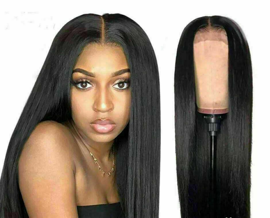 Luxury Straight Black #1B Natural Black 100% Human Hair Swiss 13x4 Lace Front Glueless Wig U-Part, 360 or Full Lace Upgrade Available