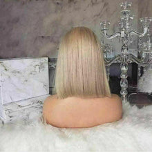 Load image into Gallery viewer, Luxury Platinum Blonde #60 Bob 100% Human Hair Swiss 13x4 Lace Front Glueless Wig Ash Human U-Part, 360 or Full Lace Upgrade Available
