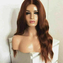 Load image into Gallery viewer, Luxury Remy Auburn #30 100% Human Hair Swiss 13x4 Lace Front Glueless Wig Wavy Ginger Red Wavy U-Part, 360 or Full Lace Upgrade Available
