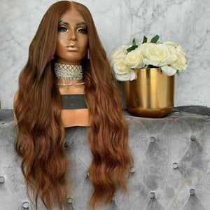Luxury Remy Auburn #30 100% Human Hair Swiss 13x4 Lace Front Glueless Wig Wavy Ash U-Part, 360 or Full Lace Upgrade Available