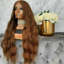 Load image into Gallery viewer, Luxury Remy Auburn #30 100% Human Hair Swiss 13x4 Lace Front Glueless Wig Wavy Ash U-Part, 360 or Full Lace Upgrade Available
