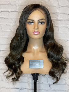 Luxury Dark Brown 100% Human Hair Swiss 13x4 Lace Front Glueless Wig U-Part, 360 or Full Lace Upgrade Available