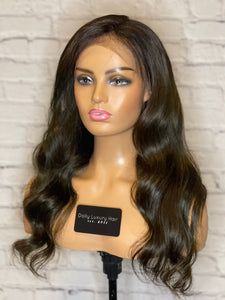Luxury Dark Brown 100% Human Hair Swiss 13x4 Lace Front Glueless Wig U-Part, 360 or Full Lace Upgrade Available