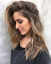 Load image into Gallery viewer, Luxury Ash Blonde Balayage 100% Human Hair Swiss 13x4 Lace Front Glueless Wig Wavy U-Part, 360 or Full Lace Upgrade Available
