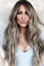 Load image into Gallery viewer, Luxury Ash Blonde Balayage Root Blur 100% Human Hair Swiss 13x4 Lace Front Glueless Wig Wavy U-Part, 360 or Full Lace Upgrade Available
