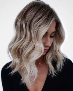 Luxury Ash Icy Sandy Blonde  Balayage 100% Human Hair Swiss 13x4 Lace Front Glueless Wig U-Part, 360 or Full Lace Upgrade Available