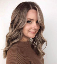 Load image into Gallery viewer, Luxury Dark Ash Blonde Bronde  Brown Balayage 100% Human Hair Swiss 13x4 Lace Front Glueless Wig U-Part or Full Lace Upgrade Available

