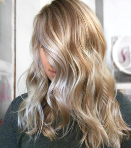 Luxury Honey Blonde Silver Highlight Money Pieces 100% Human Hair Swiss 13x4 Lace Front Wig Wavy U-Part, 360 or Full Lace Upgrade Available