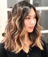 Load image into Gallery viewer, Luxury Creamy Caramel Blonde Brown Balayage 100% Human Hair Swiss 13x4 Lace Front Glueless Wig Wavy U-Part, 360 or Full Lace Upgrade Available
