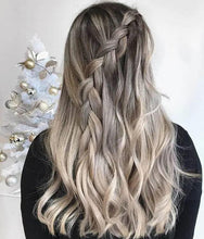 Load image into Gallery viewer, Luxury Ash-Toned Blonde Balayage 100% Human Hair Swiss 13x4 Lace Front Glueless Wig Wavy U-Part, 360 or Full Lace Upgrade Available

