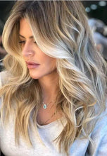 Load image into Gallery viewer, Luxury Frosty Blonde Textured Balayage Hair  100% Human Hair Swiss 13x4 Lace Front Glueless Wig Wavy U-Part or Full Lace Upgrade Available
