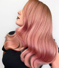 Load image into Gallery viewer, Luxury Blonde Rose Gold Pink Balayage 100% Human Hair Swiss 13x4 Lace Front Glueless Wig Wavy U-Part, 360 or Full Lace Upgrade Available
