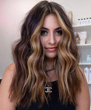 Load image into Gallery viewer, Luxury Dark Brown Blonde Face Framing  Balayage 100% Human Hair Swiss 13x4 Lace Front Glueless Wig Wavy U-Part or Full Lace Upgrade Available
