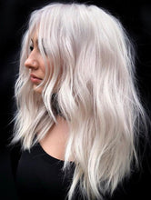 Load image into Gallery viewer, Luxury Icy Platinum Bleach Blonde 100% Human Hair Swiss 13x4 Lace Front Glueless Wig Wavy U-Part, 360 or Full Lace Upgrade Available
