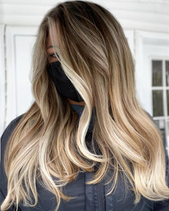 Luxury Cool and Warm Blonde Air Touch Balayage 100% Human Hair Swiss 13x4 Lace Front Glueless Wig Wavy U-Part, 360 or Full Lace Upgrade Available