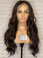 Load image into Gallery viewer, Luxury Dark Brown 100% Human Hair Swiss 13x4 Lace Front Glueless Wig U-Part, 360 or Full Lace Upgrade Available
